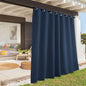 RYB HOME Outdoor Curtains Blackout - Waterproof Privacy Vertical Blinds for Porch Gazebo Canopy Pool House Lanai Arbor Deck, W 100 x L 108 inch, 1 Panel, Navy Blue