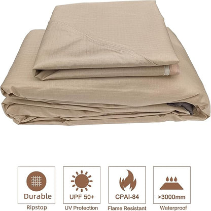 SCOCANOPY Light Beige Ripstop Replacement Top for Lowe's Allen Roth 10X12 Gazebo Model #GF-12S004B-1/ GF-12S004BTO