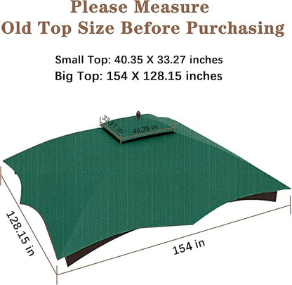 SCOCANOPY Forest Green Ripstop Replacement Top Fit for Lowe's Allen Roth 10X12 Gazebo Model #GF-12S004B-1/ GF-12S004BTO