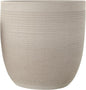 Large Embossed Stoneware Planter in Matte White