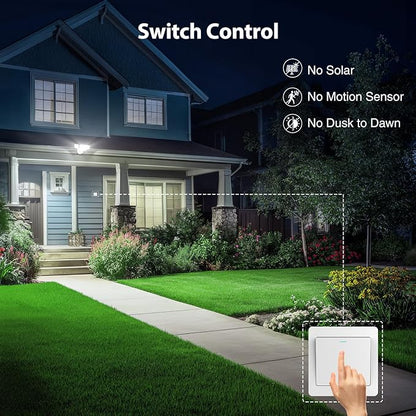Onforu 90W Flood Lights Outdoor, 10000LM Ultra Bright 4-Head LED Security Light with Switch Control, IP66 Waterproof 6500K Exterior Lights for Yard Garage Patio