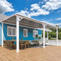 AECOJOY 16' x 12' Gazebo Outdoor Pergola for Patio, White Large Wall-Mounted Hard Top 12x16 Lean to Metal Gazebo Shelter Pergolas and Gazebos Clearance with Patio Roof, Heavy Duty Awnings for Backyard