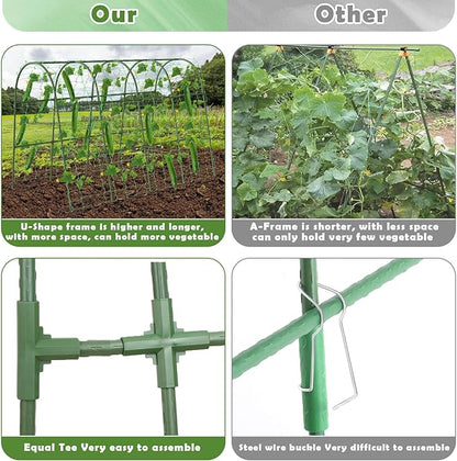 Cucumber Trellis for Raised Bed, Large Size Garden Arch Trellis for Climbing Plants Outdoor, Metal Garden Trellis for Spring Vegetables, Cucumber Trelli for Tomato, Bean, Pea, Grape, Plant