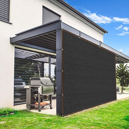 QLOFEI 4x12 FT Shade Cloth with Grommets, 90% Sun Shades Outdoor Patio Mesh Tarp, Easier to Hang Sun Protection Neting Cover -for Garden Greenhouse Pergola Lawn Kennel Chicken Coop