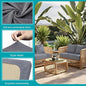 Patio Cushion Covers 14 Pack, Stretch Grey Jacquard Check, Fits 20-27 Inch Cushions