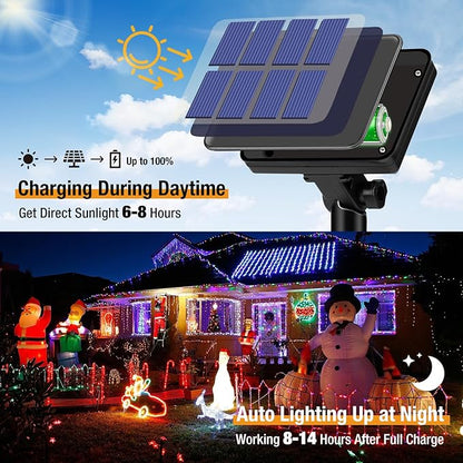 btfarm 4 Pack Solar String Lights Outdoor, Toltal 320LED 132FT Solar Fairy Lights Outside Waterproof 8 Modes, Copper Wire Solar Powered Twinkle Light for Tree Garden Christmas Wedding, Multicolor