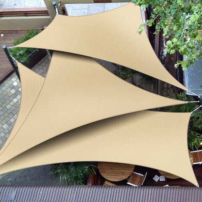 Patio Paradise 23' x 23' x 23' Sun Shade Sail Triangle Canopy Shade Cloth Fabric Sunlight Block Patio Pergola Cover HDPE Deck Awning for Outdoor Backyard Roof Shading, Sand