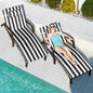 Chaise Lounge Chairs Outdoor Set of 2, Comfy Outside Wicker Patio Pool Lounge Chair w/ 5 Adjustable Back Angle, Cup Holder, Thicken Cushion
