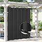 Easy-Going Linen Look Outdoor Curtains Waterproof Windproof Porch Curtains, Soft Thicken Outdoor Privacy Curtains for Patio, Gazebo, Grommet Top and Tab Bottom Drape, 1 Panel, 110x108 inch, Black