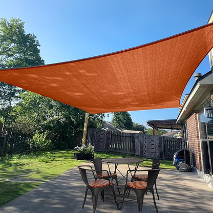 SUNLAX Sun Shade Sail 11' x 16' Terra Red Rectangle Canopy Sail Shade Cover UV Block Permeable Sunshade Outdoor for Patio Backyard Deck Pergola (We Make Custom Size)