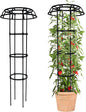 Garden Trellis for Climbing Plants Outdoor, 53 Inch Mushroom Top Trellis for Climbing Plants, Plant Trellis Support for Potted Plants Climbing Vine Rose Clematis Vegetable Trellis, 2 Pack