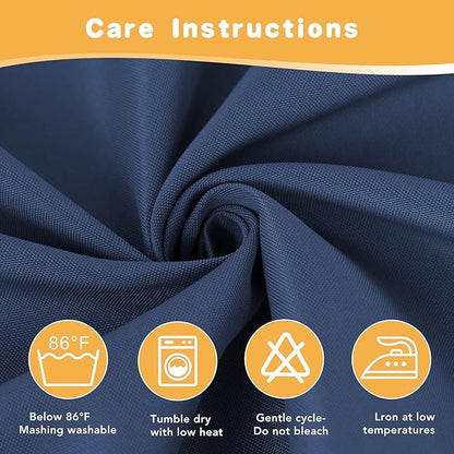HolidayIdeas Outdoor Curtains for Patio Waterproof, 4 Panels - 54 x 95 Inch - Privacy Protection & Light Filtering Curtains Navy Grommet Outside Curtains for Porch, Gazebo, Pergola, Backyard