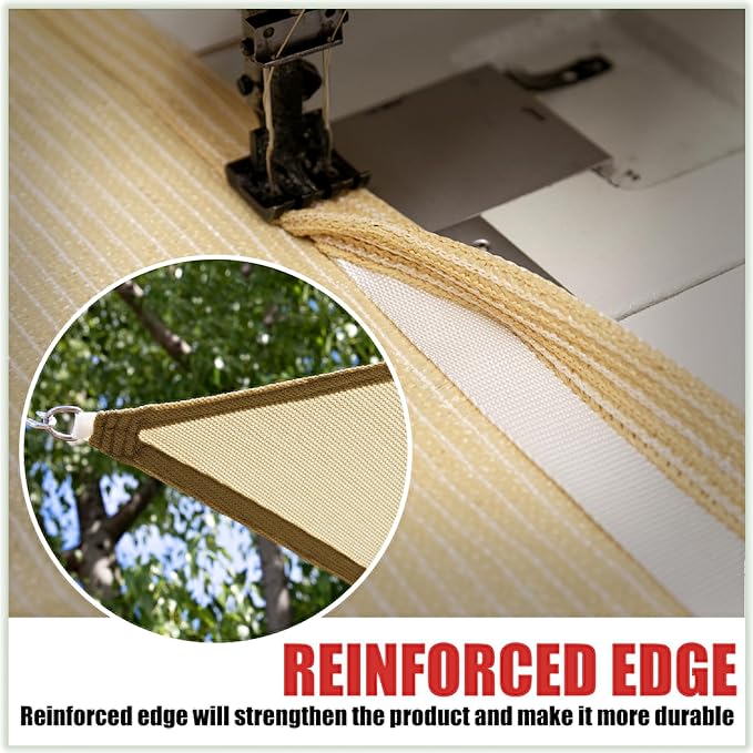 ColourTree TAPR1616 Custom Size 8' x 9' White Sun Shade Sail Canopy UV Block UPF50 Rectangle - Commercial Standard Heavy Duty - 190 GSM - 3 Years Warranty