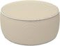 LVTXIII Outdoor Inflatable Ottoman, 21"x21"x9" Patio Fade-Resistant Footrest Stool with Handle, Portable Round Ottoman Pouf for Patio Garden, Camping or Home Use, Stripe Beige