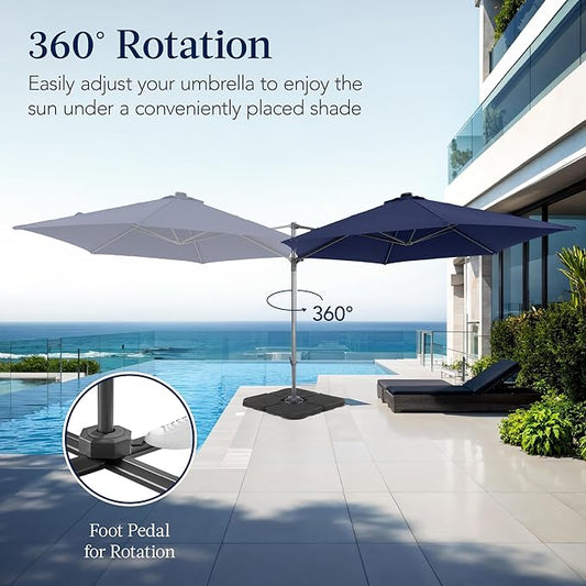 Offset Cantilever Hanging Market Patio Umbrella, 10ft