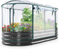 KING BIRD Raised Garden Bed with Cover Galvanized Oval Planter Garden Box Outdoor for Gardening, Vegetables, Flowers, Clear
