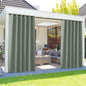 NICETOWN Outdoor Curtains for Patio Waterproof Extra Wide 84", 2 Panels Sun Blocking Vertical Blinds Thermal Insulated Stainless Grommet for Front Porch/Gazebo/Pergola, Sage Green, 84" Long