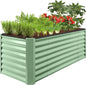 Best Choice Products 8x2x2ft Raised Outdoor Metal Garden Bed, Deep Root Box Planter for Vegetables, Flowers, Herbs, 240 Gallon Capacity, 100% Non Toxic Materials - Sage Green