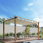 10 x 13 ft Aluminum Pergola with Adjustable Canopy, Outdoor Metal Pergola, Imitation Wood-Grain Sun Shade Shelter for Garden Patio Backyard Deck