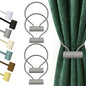 Hion Magnetic Curtain Tiebacks Grey 4 Pack, Curtain Tiebacks Buckles Holdbacks Holders Hooks Clip for Home Bedroom Office Decorative Thick or Thin Curtain