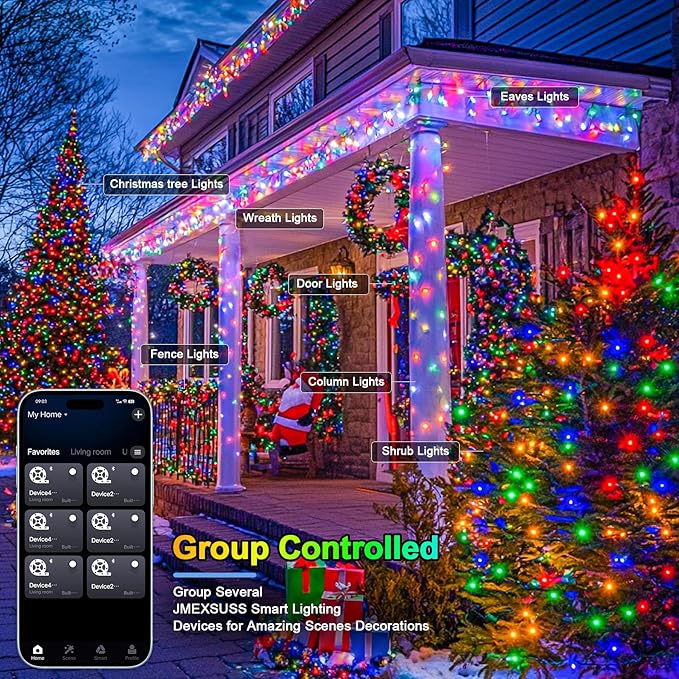 String Lights 264 Ft RGB LED with Music Mode and Remote Control