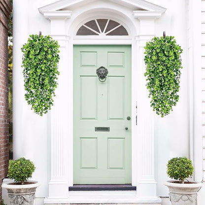 Waipfaru 4Pcs Fake Hanging Plants 3ft Fake Plants UV Resistant Fake Vines Artificial Decor for Indoor Outdoor Party Wall Porch Wedding Decoration,Light Green