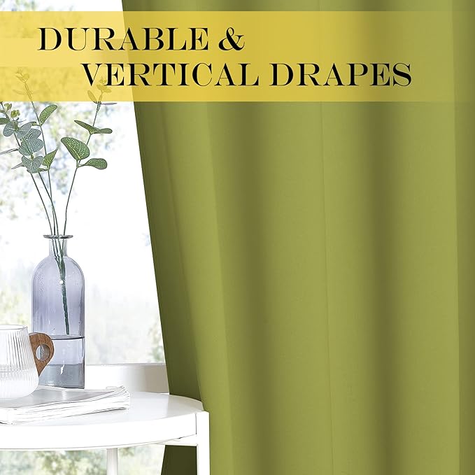 NICETOWN Blackout Room Divider Curtains for Sliding Glass Doors 102 Inches Long 1 Panel, Extra Wide Curtains for Doorway Patio Bedroom Living Room (Fresh Green, 80Wx102L, 1 Panel)