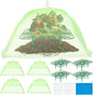 4 Sets Strawberry Plant Support with Mesh Cover - Square Gardening Frame, Animal Barrier, Iron Stakes & Storage Bag for Healthy Strawberries, Tomatoes, Veggies (Green) (4 pcs)