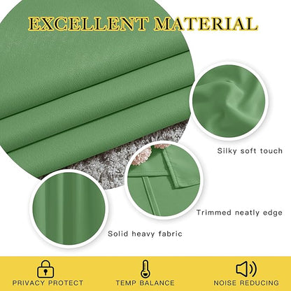 NICETOWN Room Divider Curtain 132 Inches Long, Wide Blackout Sliding Door Curtain for Bedroom, Room Darkening Privacy Window Curtain for Patio Door (1 Panel Set, Froest Green, 80 x 132 Inch)