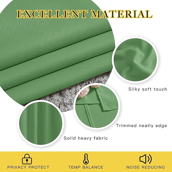 NICETOWN Blackout Room Divider Curtains for Sliding Glass Doors 102 Inches Long 1 Panel, Extra Wide Curtains for Doorway Patio Bedroom Living Room (Froest Green, 80Wx102L, 1 Panel)