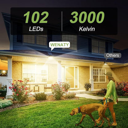 102 LED Solar Spot Lights Outdoor Waterproof IP65, Adjustable Landscape Spotlights, [8 Pack/4 Modes] Auto On/Off Solar Powered Flood Lights for Outside Yard Garden Wall Pathway (Warm White)