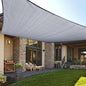 LOVE STORY Custom Size 14'x14' Silver Grey Sun Shade Sail Rectangle UV Block Canopy Patio Sail Sunshades Fabric for Outdoor Garden Carport (We Make Custom Size)