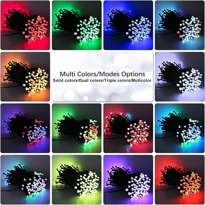 Brizled Color Changing Christmas Lights, 33ft 100 LED RGB Easter Light String with Remote, Dimmable Mini Light String, USB Indoor Decorative Lighting Party Xmas Tree Wreath Year-Round Holiday