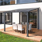 AECOJOY 8' x 8' Gazebo for Patio, Small Wall-Mounted Lean to Gazebo Pergola with Roof (64 Sq.Ft Shaded) on Clearance, Hard Top Heavy Duty Awnings for Decks, Backyard and More