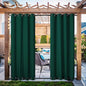 NICETOWN Canvas Outdoor Curtains for Patio Waterproof 108" Long, 2 Panels Top and Bottom Grommet Thermal Insulated Privacy Drapes for Outdoor Gazebo, Dark Green, 55" Wide Per Panel