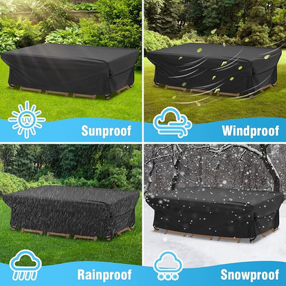 Velway Patio Furniture Cover Outdoor, Waterproof Rectangular Patio Table Chair - Image 6