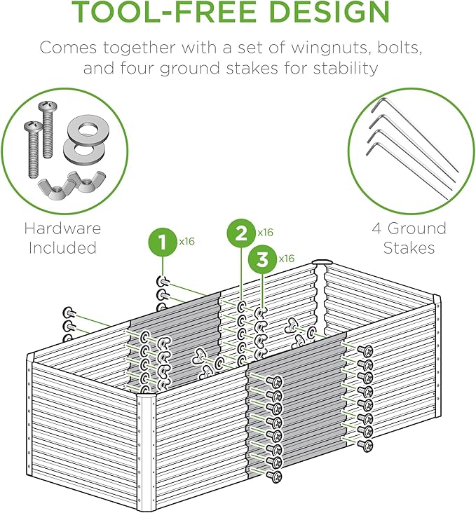 Best Choice Products 4x2x2ft Outdoor Metal Raised Garden Bed, Deep Root Box Planter for Vegetables, Flowers, Herbs, 119 Gallon Capacity, 100% Non Toxic Materials - Mist Blue