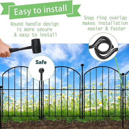 Decorative Fences: 26 Panel Black Metal No-Dig Garden Edging