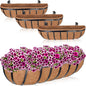 ZeeDix 4 Pack 24 Inch Railing Planter Box, Metal Window Boxes with Coco Liners for Railing, Hanging Flower Boxes for Deck Porch Balcony & Fence Outdoor Indoor Lawn