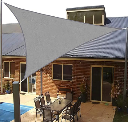 SUNLAX Sun Shade Sail 10' x 10' x 10' Silver Grey Triangle Canopy Sail Shade Cover UV Block Permeable Sunshade Outdoor for Patio Backyard (We Make Custom Size)