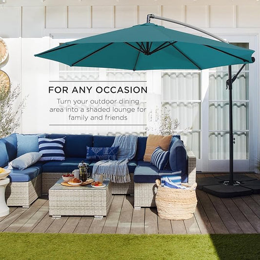 Offset Cantilever Hanging Market Patio Umbrella, 10ft