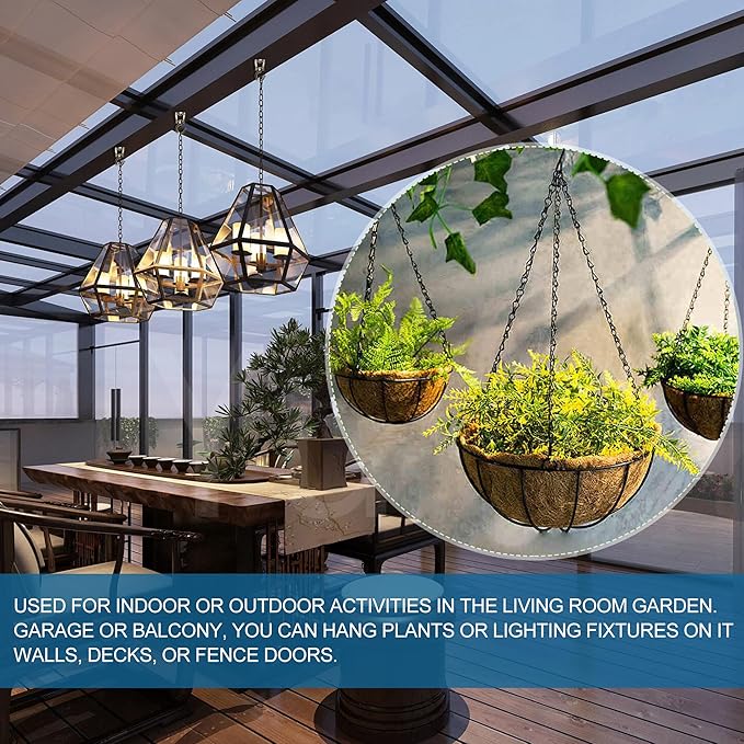 ONIKK Ceiling Hooks for Hanging Plants (4 PCS Gold), Heavy Duty Metal Plant Hooks, Screw in Hooks for Hanging Birdfeeders, Lamps, Planters, Indoor Outdoor Wall Baskets Hooks up to 33 lbs