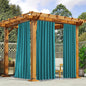 NICETOWN 2 Panels Outdoor Curtains Waterproof Pocket & Back Tab on Top & Bottom, Thermal Insulated Windproof Sun Blocking Outside Privacy Drapes for Patio with Fixed Rope, W52 x L84, Peacock Teal