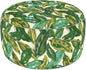 LVTXIII Indoor/Outdoor Extra Large Inflatable Ottoman Pouf D31 x H14 Inch, Round Footstool with Handle, Weather-Resistant Portable Furniture for Patio, Camping, Beach, Lush Leaf Jungle
