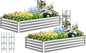 Quictent Galvanized Raised Garden Bed Metal Planter Box Bottomless for Backyard Outdoor, 4x3x1 Ft 2PCS, Silver