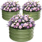 ZXZYHFTY Round Galvanized Raised Garden Bed kit,Green Outdoor Garden Raised Planter Box, Round Large Metal Raised Garden Beds for Vegetable 2 * 2 * 1ft 3 Pcs