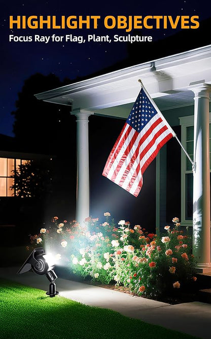 ROSHWEY Solar Landscape Spot Lights, Spotlights Outdoor Waterproof, with 2 Brightness Mode, Landscape Lighting Solar Lights for Garden, Yard, Pathway (Cool White, 10 Pack)