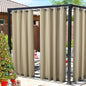 NICETOWN Canvas Outdoor Curtains for Patio Waterproof, Thermal Insulated Top and Bottom Grommet Durable Privacy Outdoor Vertical Drapes for Yard Party/Pergola, W55 x L95 Inch, 2 Panels, Taupe