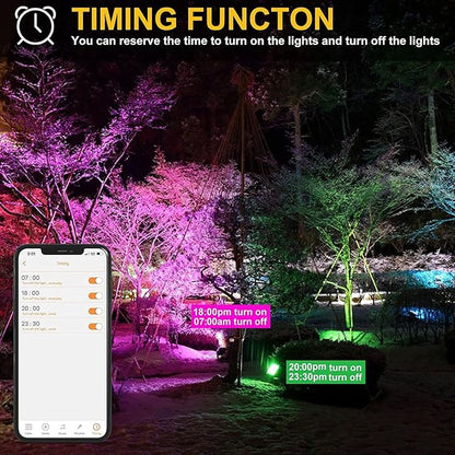 Flood Security Lights, 50W RGB LED Outdoor Floodlight 4-Pack