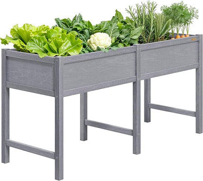 TT Nature HDPE Raised Garden Bed with Legs, Outdoor Elevated Planter Box for Vegetables, Herbs & Flowers, Weather-Resistant Raised Garden Beds for Patio, Balcony & Backyard Gardening